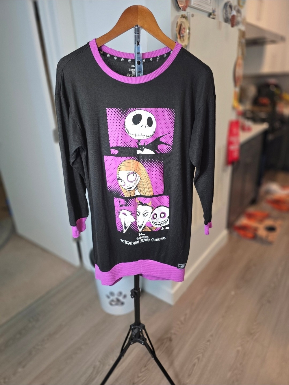 Disney Black and Purple The Nightmare Before Christmas Long Sleeve Sleep Shirt